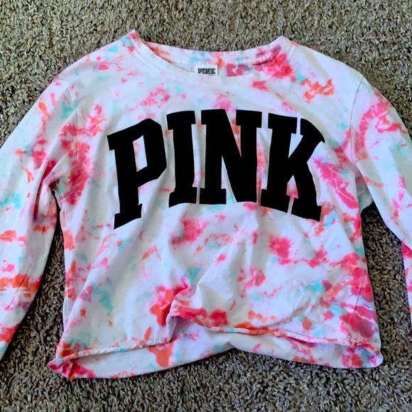PINK Victoria's Secret Tops - Cropped PINK long sleeve